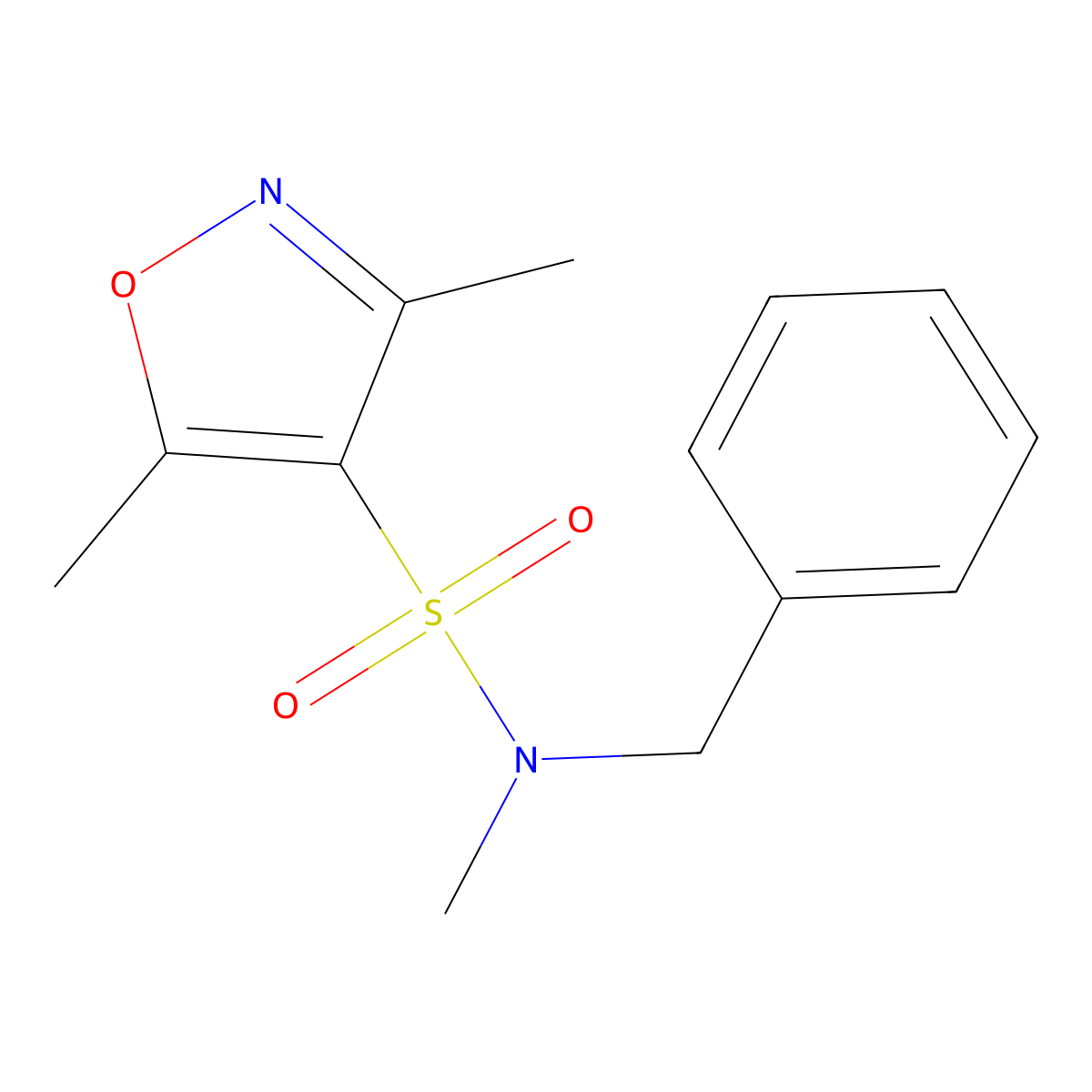 N-benzyl-N,3,5-trimethyl-1,2-oxazole-4-sulfonamide molecular structure, CAS 260047-09-4
