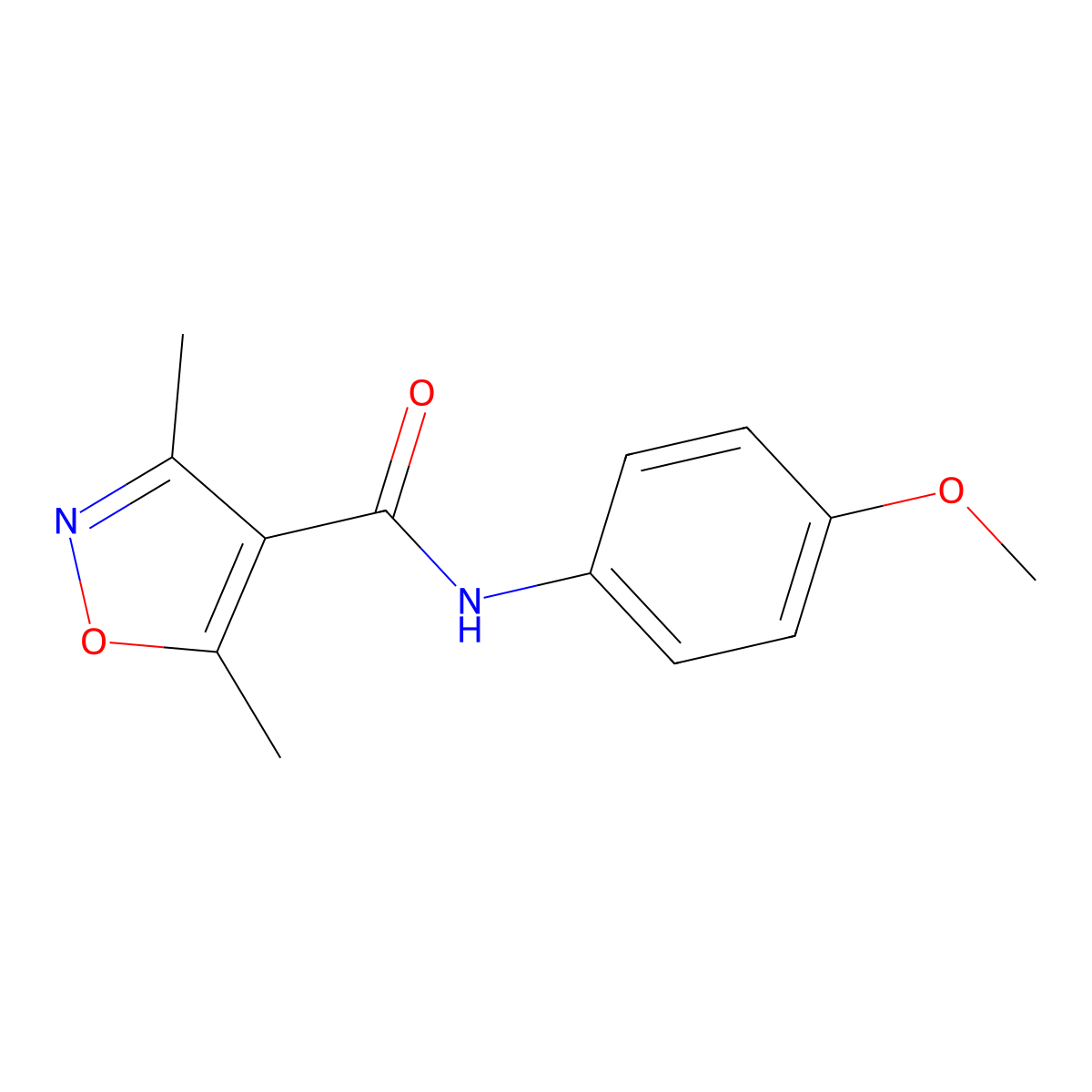 N-(4-methoxyphenyl)-3,5-dimethyl-1,2-oxazole-4-carboxamide molecular structure, CAS 260047-12-9