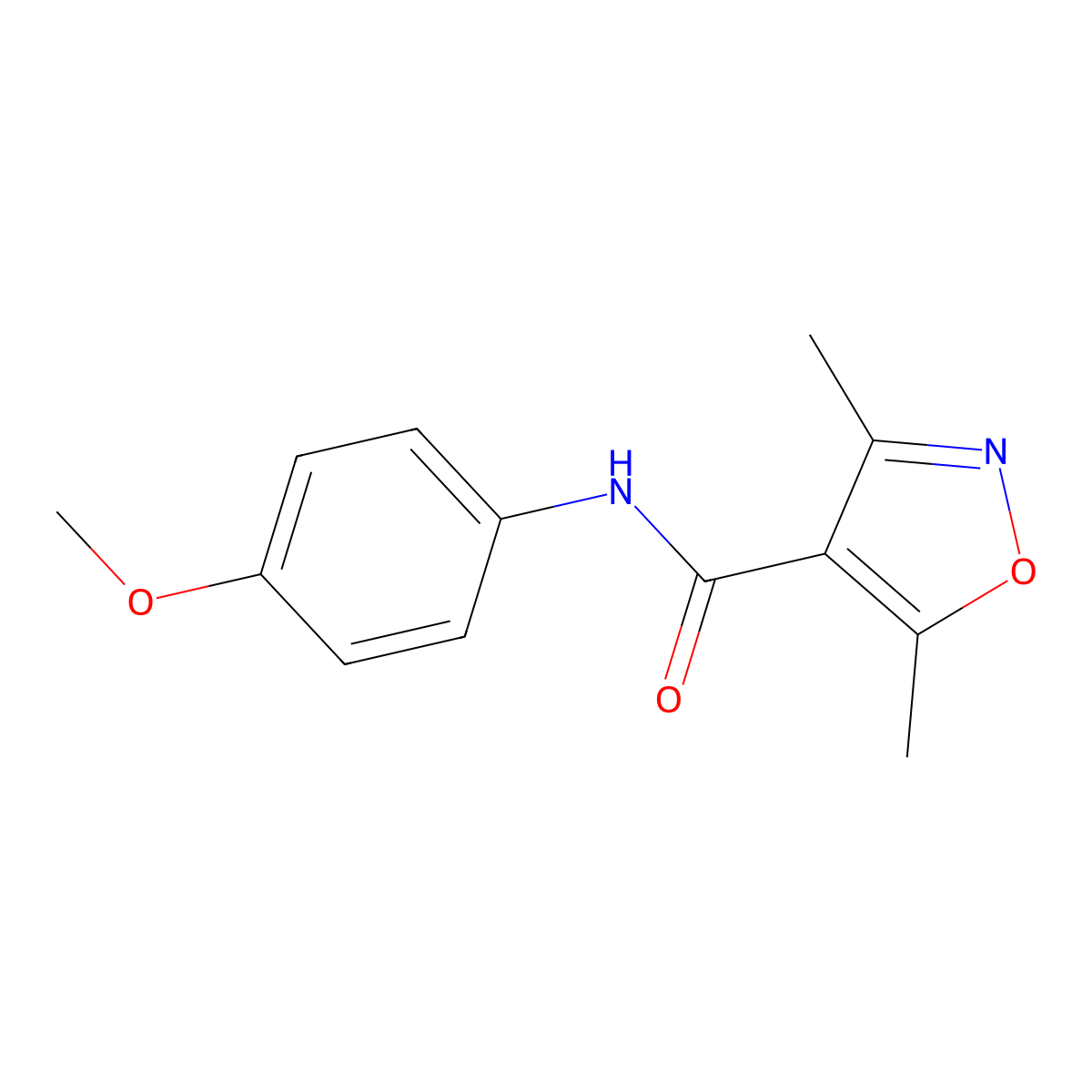 N-(4-methoxyphenyl)-3,5-dimethyl-1,2-oxazole-4-carboxamide molecular structure, CAS 260047-12-9