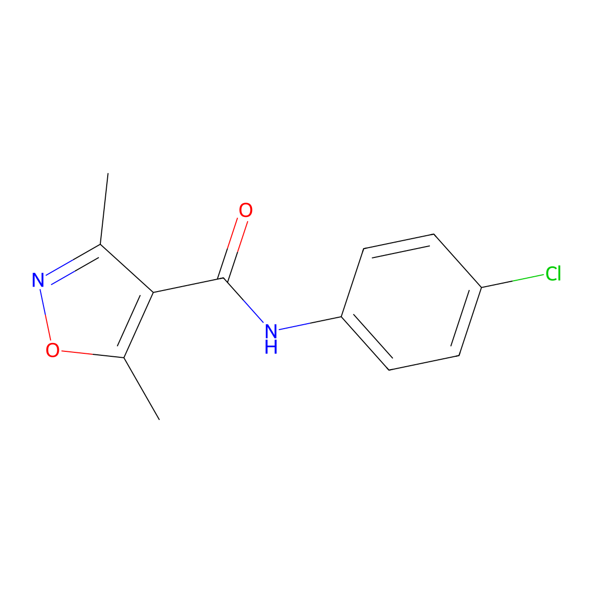 N-(4-chlorophenyl)-3,5-dimethyl-1,2-oxazole-4-carboxamide molecular structure, CAS 260047-13-0