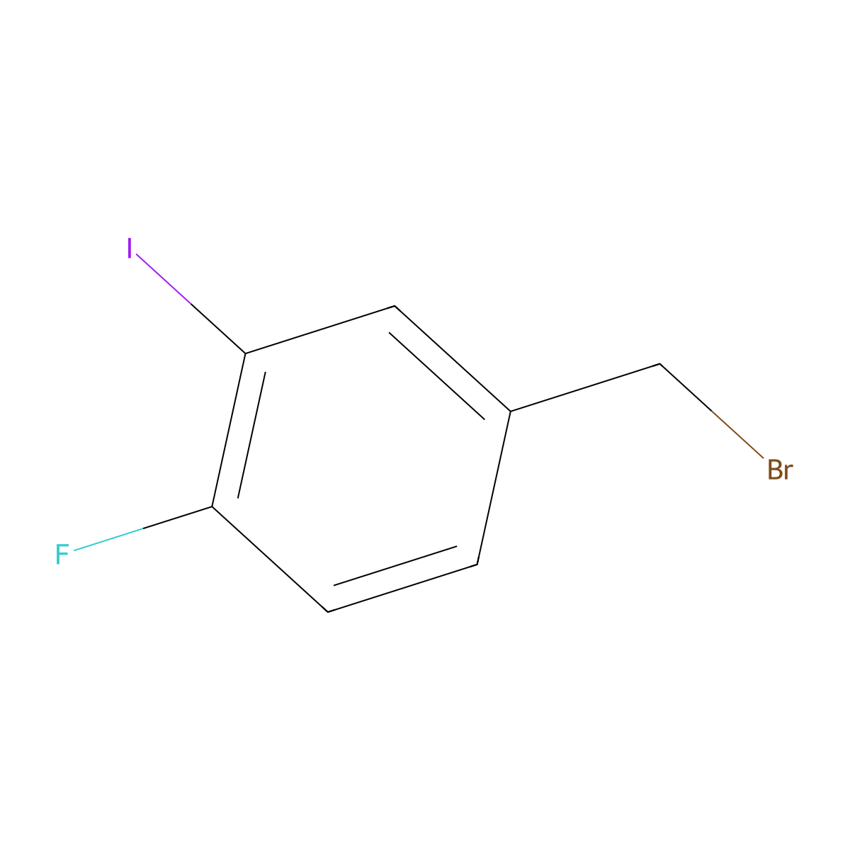 4-(Bromomethyl)-1-fluoro-2-iodobenzene molecular structure, CAS 260050-97-3
