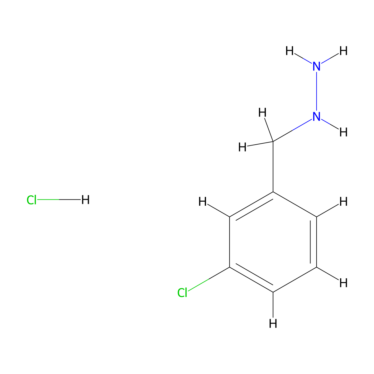 [(3-Chlorophenyl)methyl]hydrazine hydrochloride molecular structure, CAS 260057-49-6