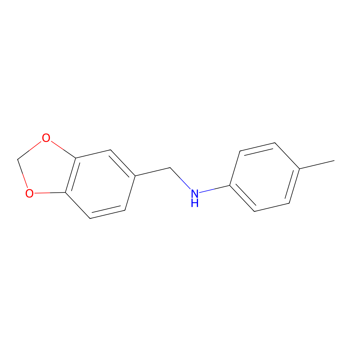 N-(Benzo[d][1,3]dioxol-5-ylmethyl)-4-methylaniline molecular structure, CAS 260060-29-5