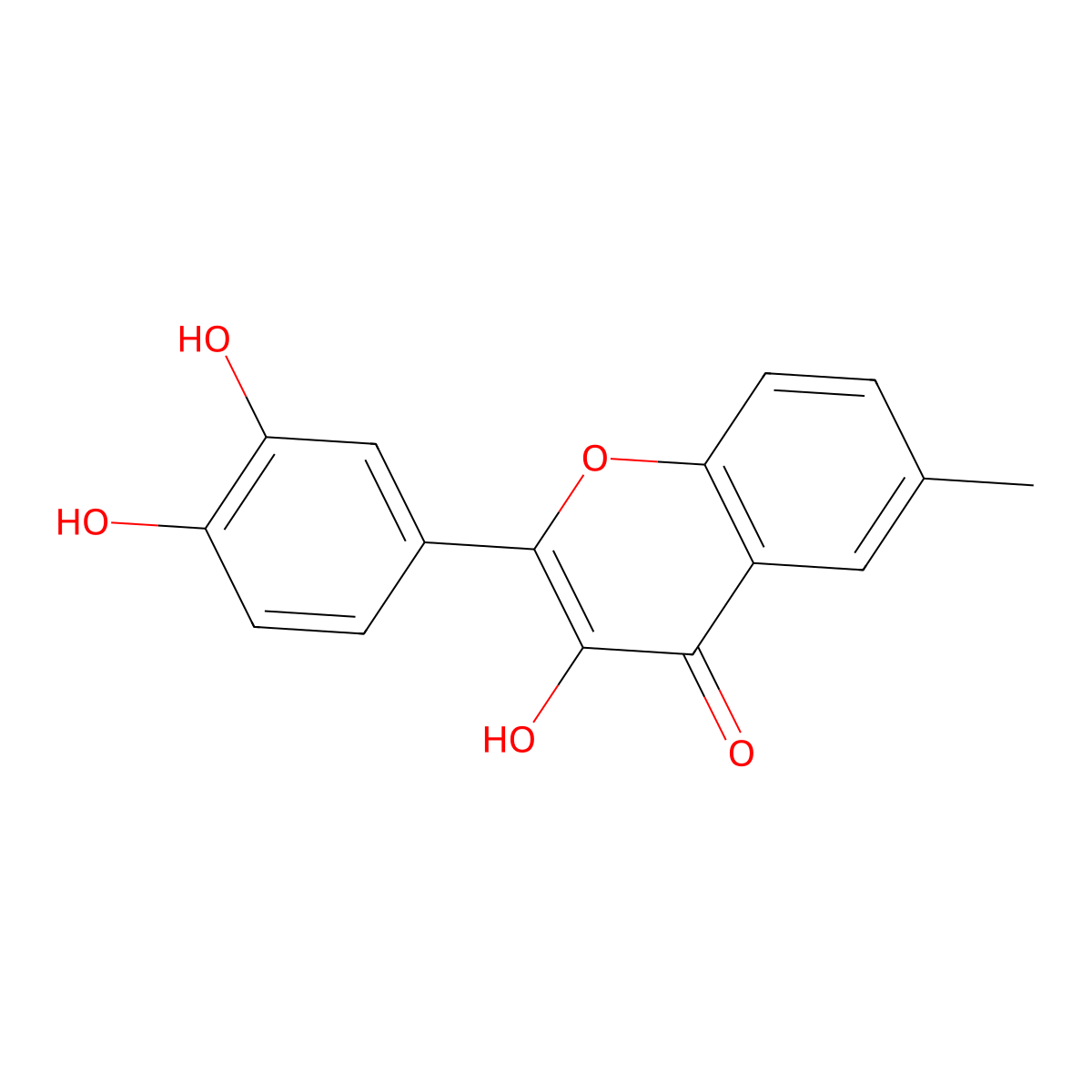 2-(3,4-Dihydroxyphenyl)-3-hydroxy-6-methyl-4H-chromen-4-one molecular structure, CAS 260063-32-9