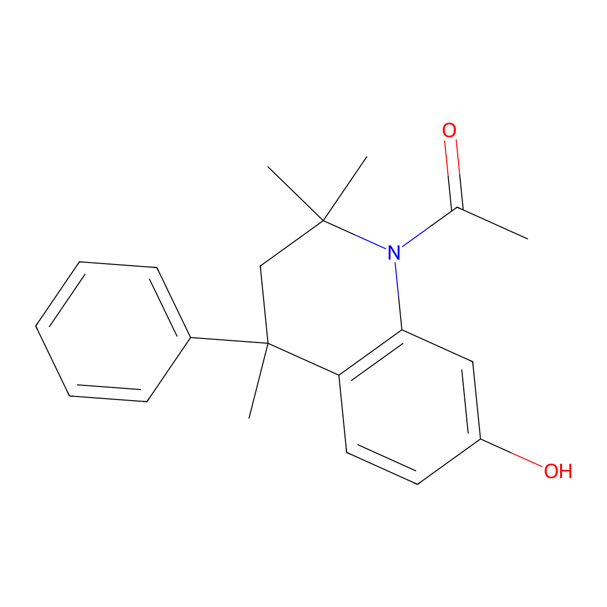 1-Acetyl-2,2,4-trimethyl-4-phenyl-1,2,3,4-tetrahydroquinolin-7-OL molecular structure, CAS 2600644-76-4