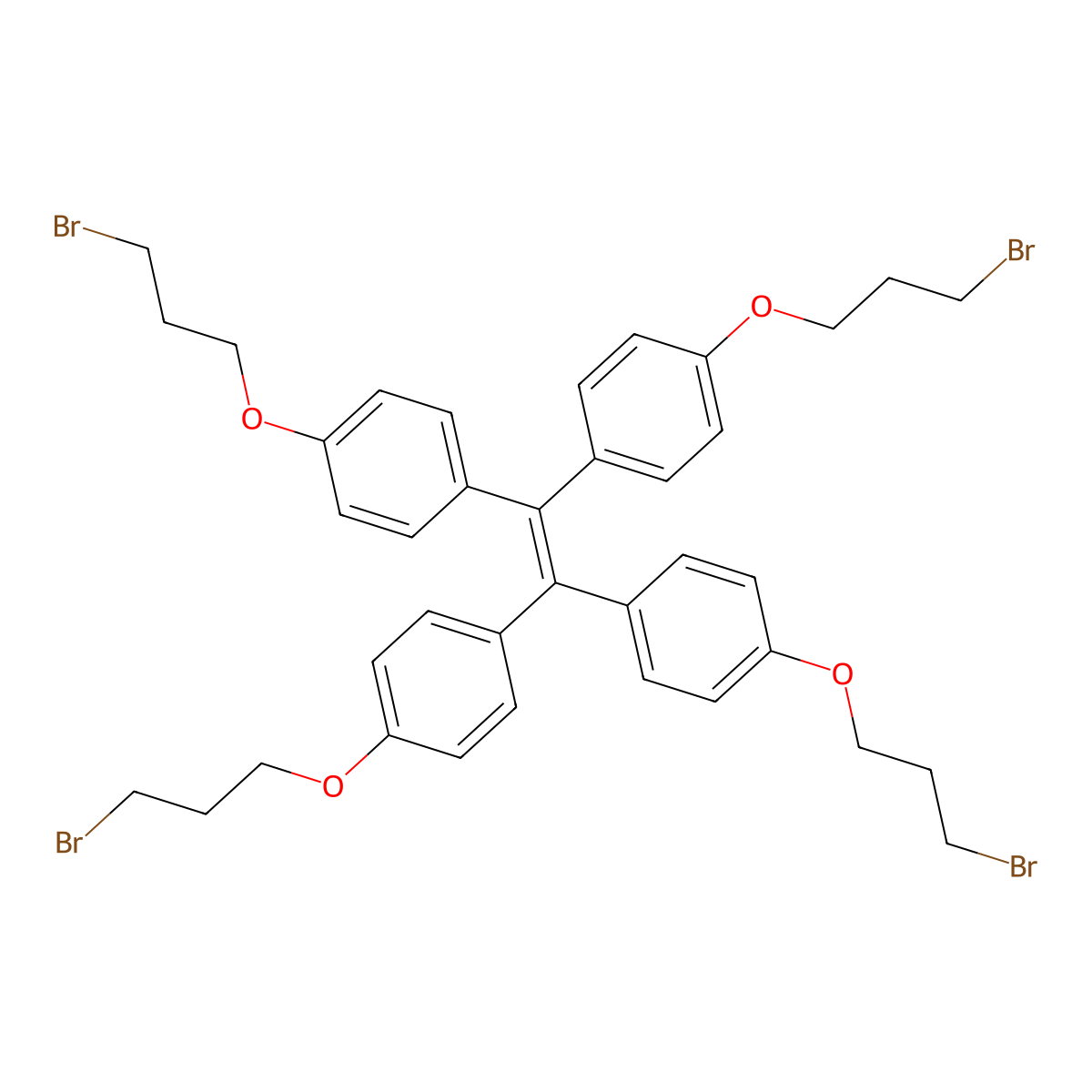 1,1,2,2-Tetrakis(4-(3-bromopropoxy)phenyl)ethene molecular structure, CAS 2600677-61-8