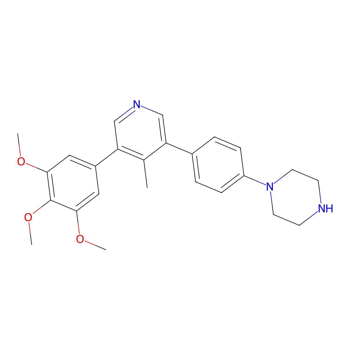 1-[4-[4-Methyl-5-(3,4,5-trimethoxyphenyl)pyridin-3-yl]phenyl]piperazine molecular structure, CAS 2600795-07-9