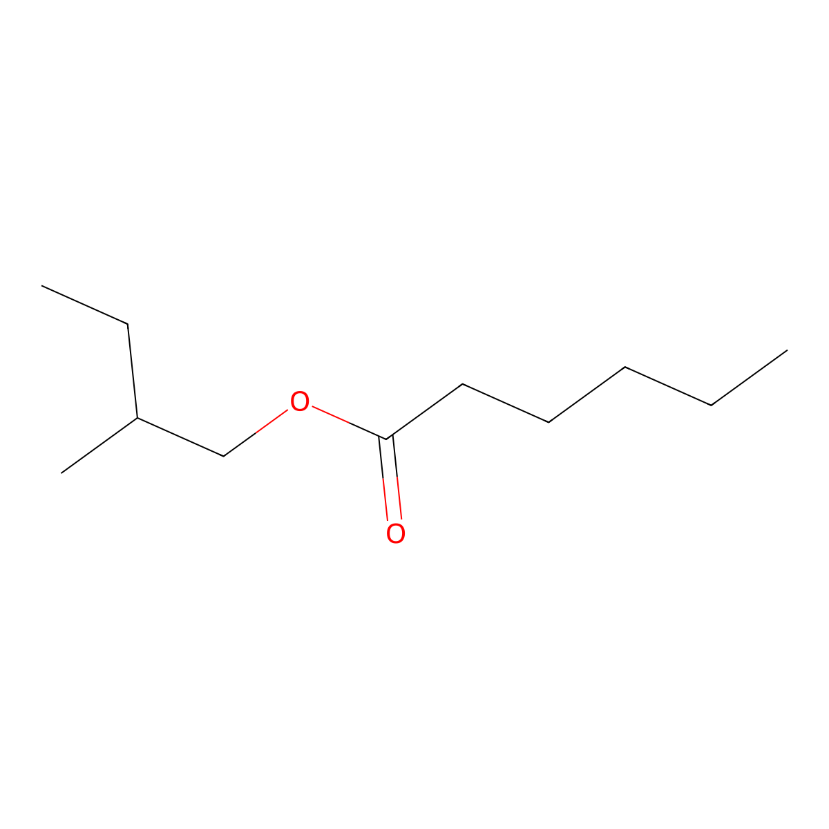 Hexanoic acid, 2-methylbutyl ester molecular structure, CAS 2601-13-0