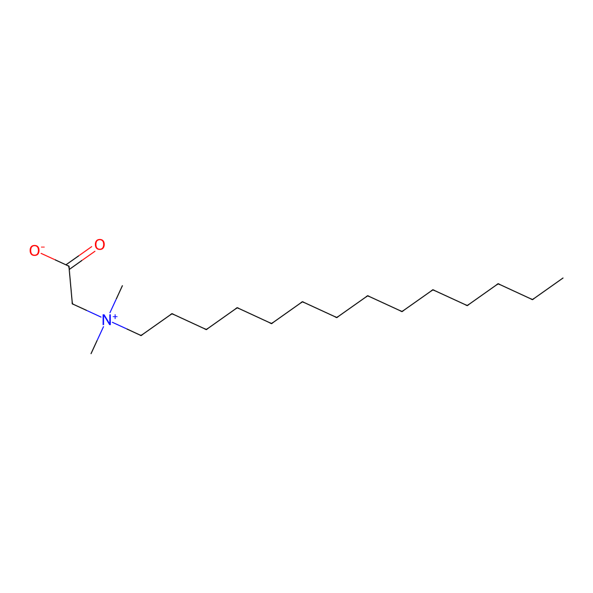 Myristyl Betaine molecular structure, CAS 2601-33-4
