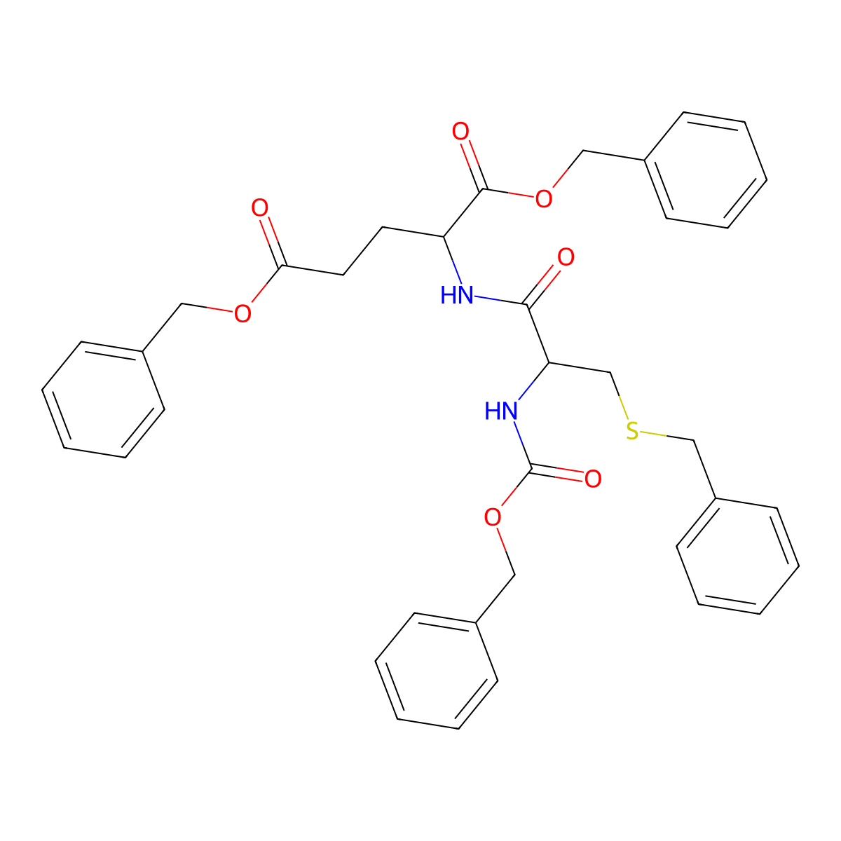 Cbz-Cys(Bzl)-Glu(OBzl)-OBzl molecular structure, CAS 2601-49-2