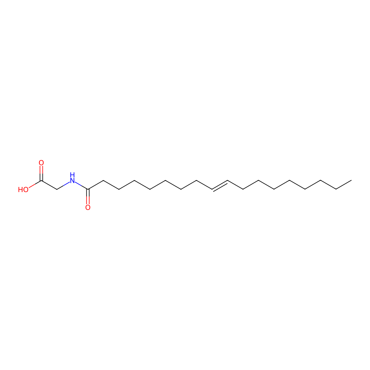 N-Oleoylglycine molecular structure, CAS 2601-90-3