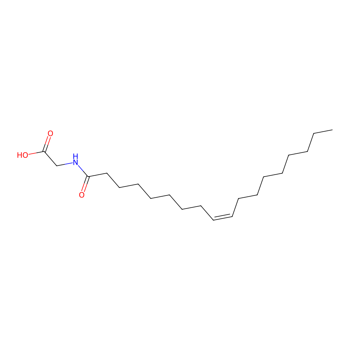 N-Oleoylglycine molecular structure, CAS 2601-90-3