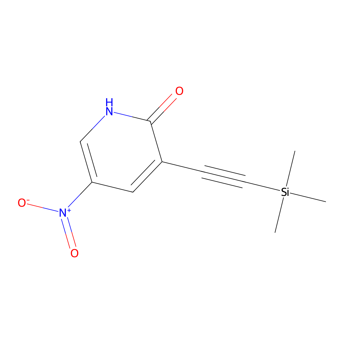 5-Nitro-3-((trimethylsilyl)ethynyl)pyridin-2(1H)-one molecular structure, CAS 2601245-24-1