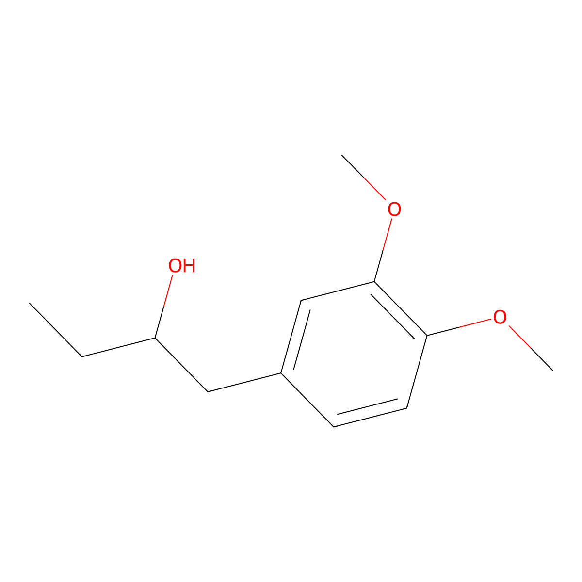 1-(3,4-Dimethoxyphenyl)butan-2-ol molecular structure, CAS 26014-71-1
