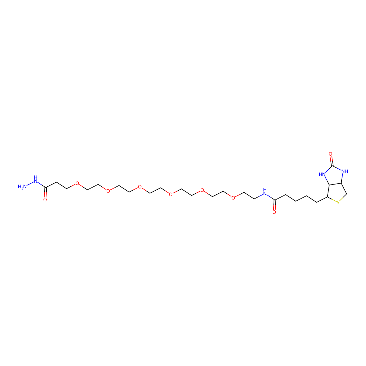 Biotin-PEG6-hydrazide molecular structure, CAS 2601437-70-9