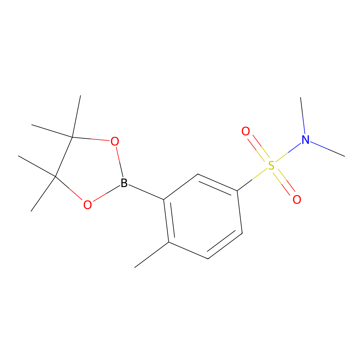 N,N,4-Trimethyl-3-(4,4,5,5-tetramethyl-1,3,2-dioxaborolan-2-yl)benzenesulfonamide molecular structure, CAS 2601569-98-4