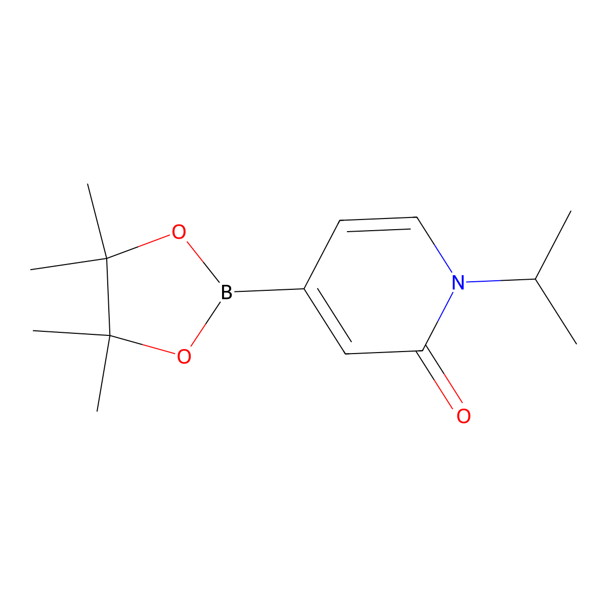 1-Isopropyl-4-(4,4,5,5-tetramethyl-1,3,2-dioxaborolan-2-YL)pyridin-2(1H)-one molecular structure, CAS 2601613-43-6