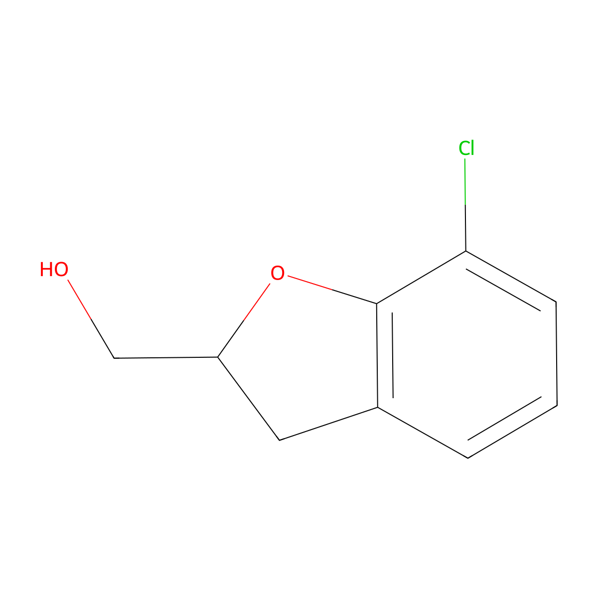 (7-Chloro-2,3-dihydrobenzofuran-2-yl)methanol molecular structure, CAS 26018-44-0