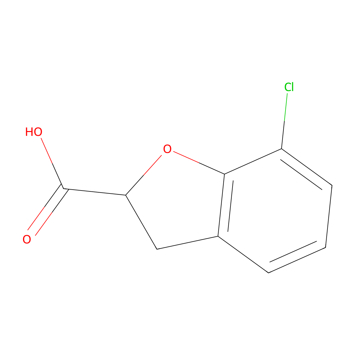 7-Chloro-2,3-dihydrobenzofuran-2-carboxylic acid molecular structure, CAS 26018-45-1