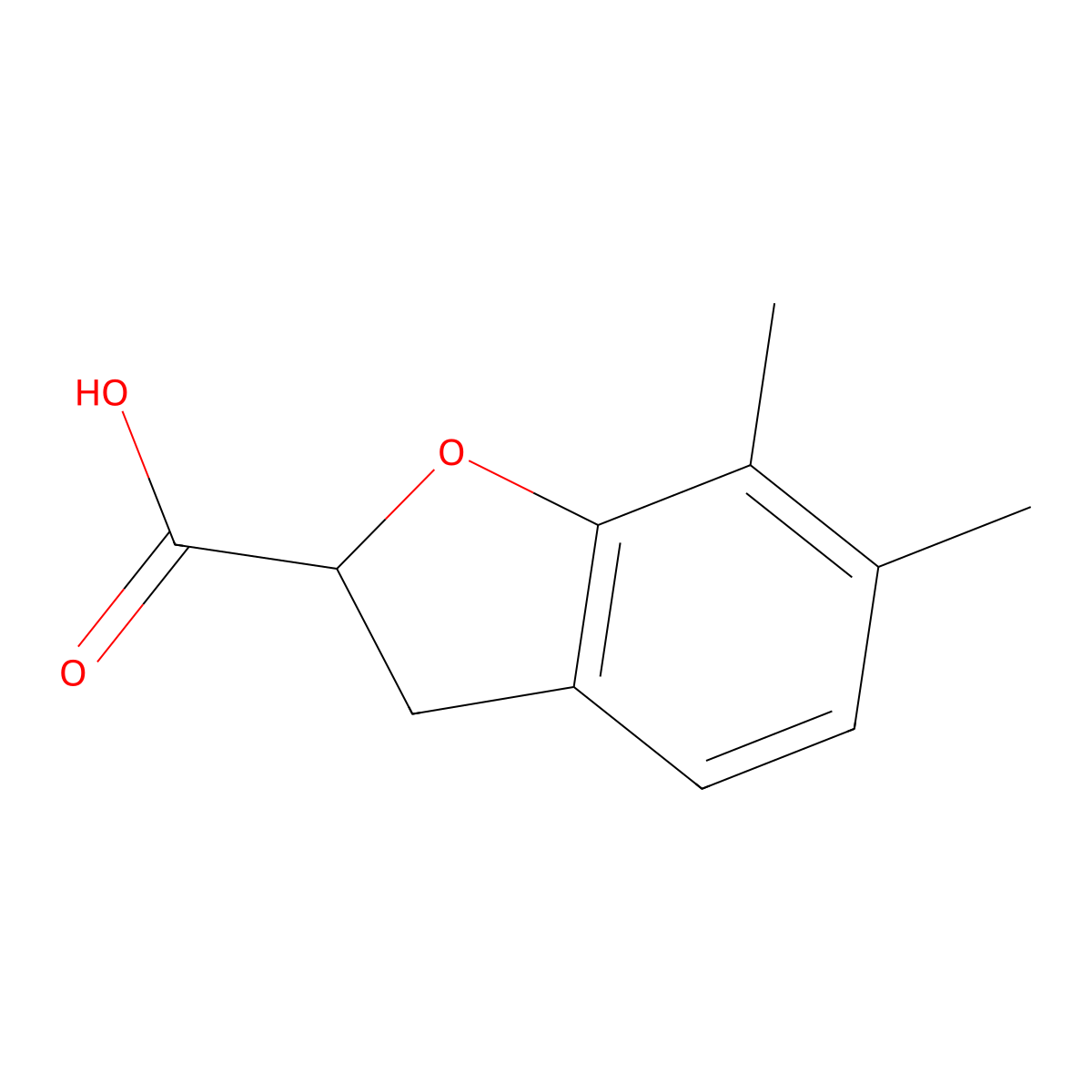 6,7-Dimethyl-2,3-dihydrobenzofuran-2-carboxylic acid molecular structure, CAS 26018-57-5