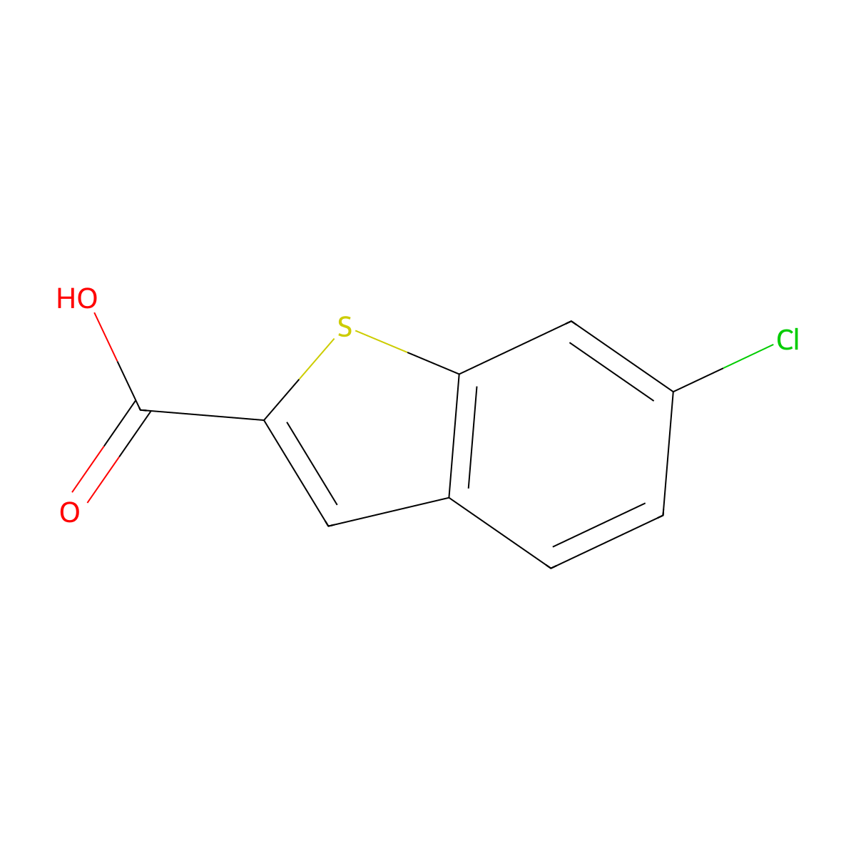 6-Chloro-1-benzothiophene-2-carboxylic acid molecular structure, CAS 26018-73-5
