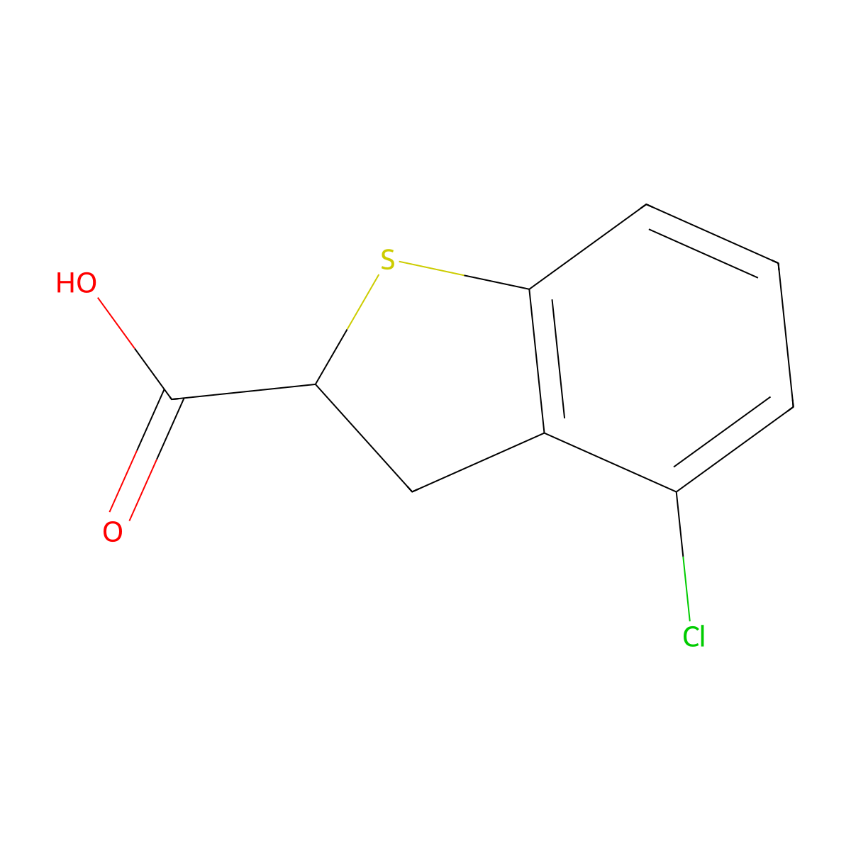 4-Chloro-2,3-dihydrobenzo[b]thiophene-2-carboxylic acid molecular structure, CAS 26018-76-8