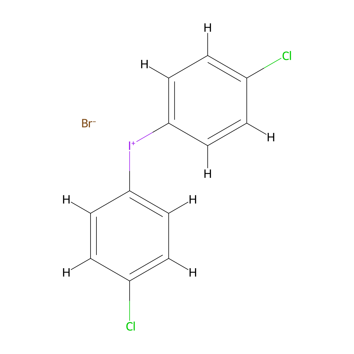 Iodonium, bis(4-chlorophenyl)-, bromide molecular structure, CAS 26018-88-2