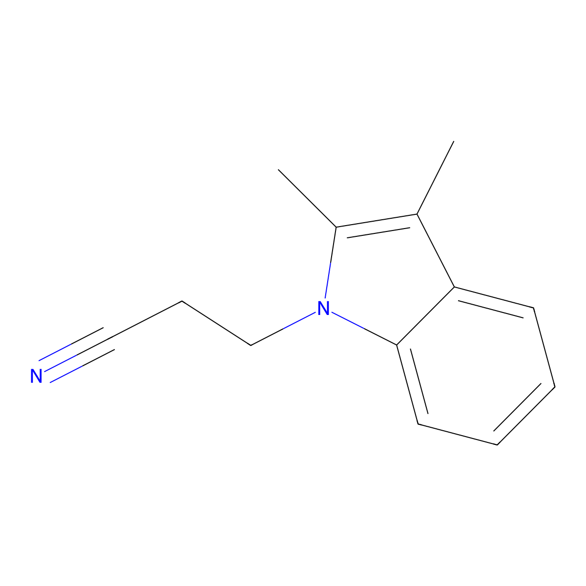 2,3-Dimethylindole-1-propanenitrile molecular structure, CAS 26019-47-6