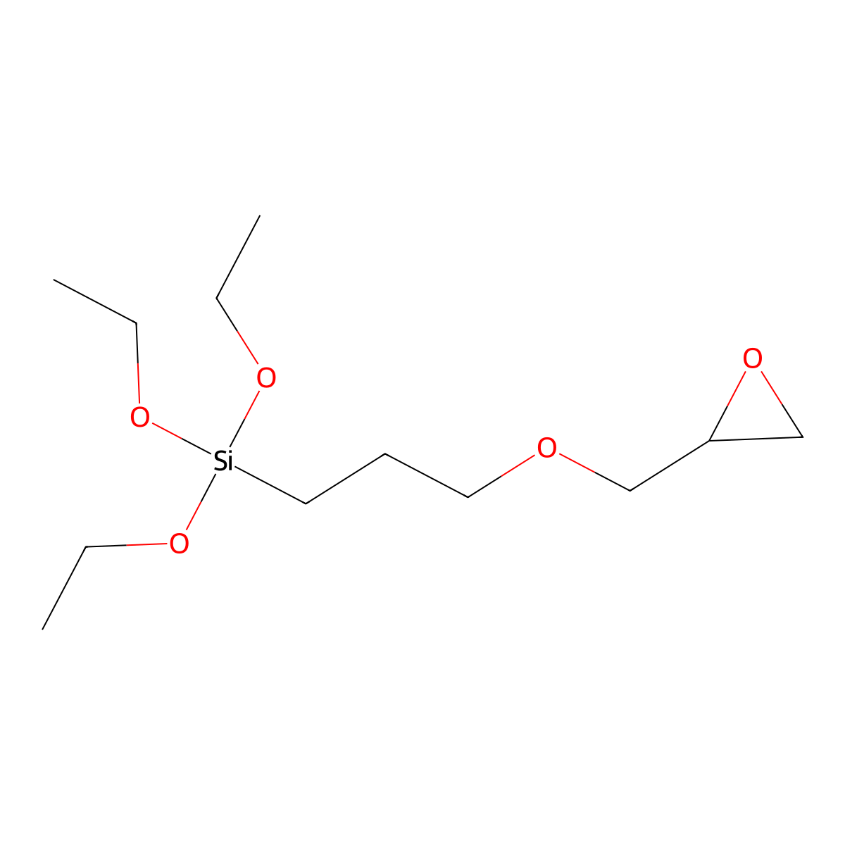 gamma-Glycidoxypropyltriethoxysilane molecular structure, CAS 2602-34-8