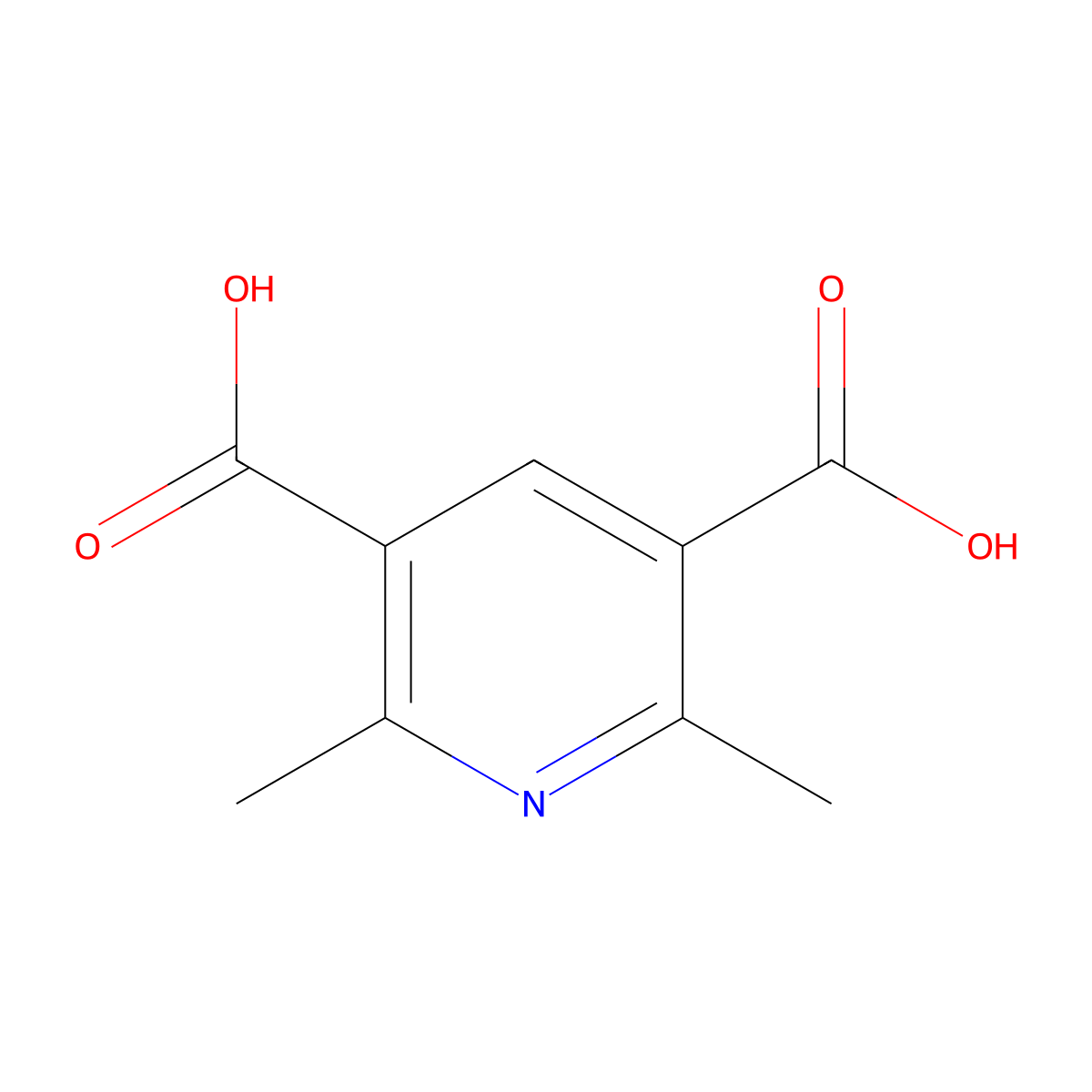 2,6-Dimethylpyridine-3,5-dicarboxylic acid molecular structure, CAS 2602-36-0