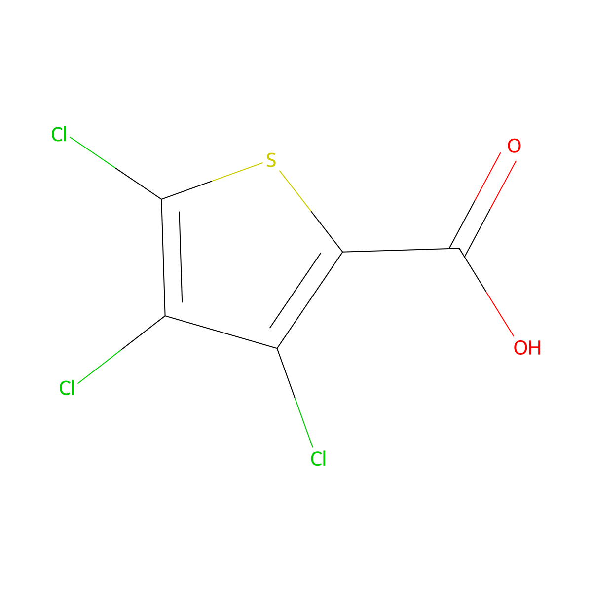3,4,5-Trichloro-2-thiophenecarboxylic acid molecular structure, CAS 26020-48-4
