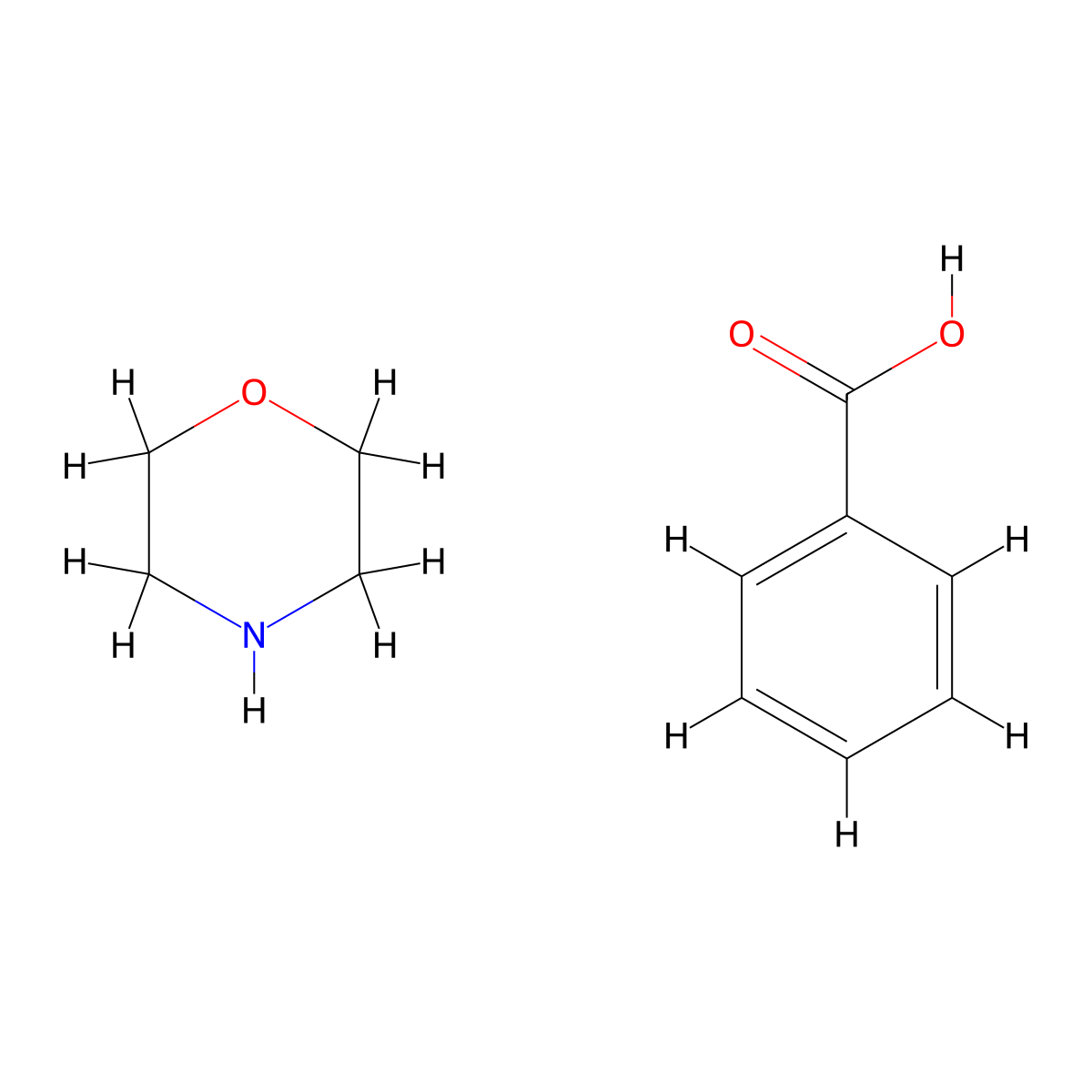 Morpholine benzoate molecular structure, CAS 26021-56-7