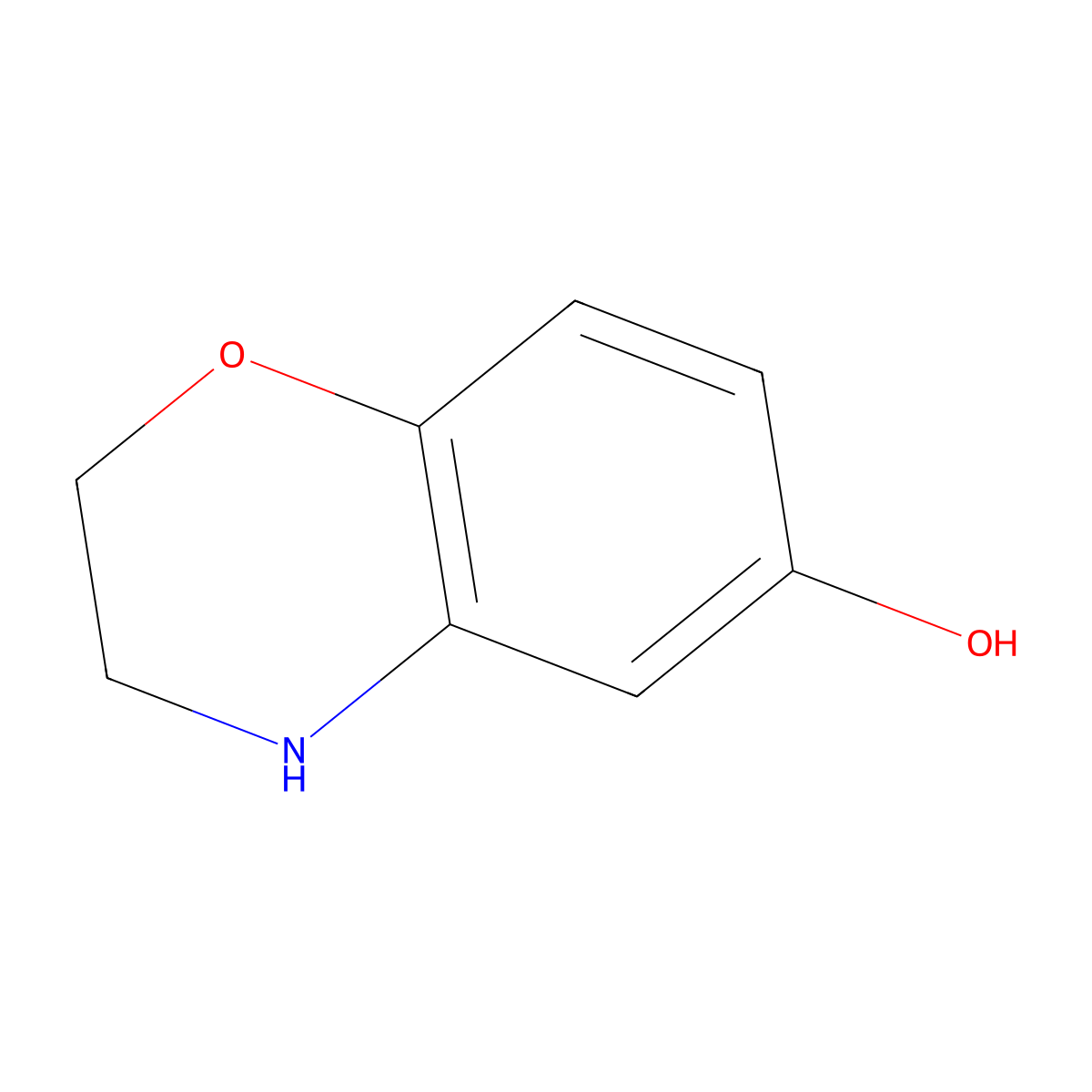 Hydroxybenzomorpholine molecular structure, CAS 26021-57-8