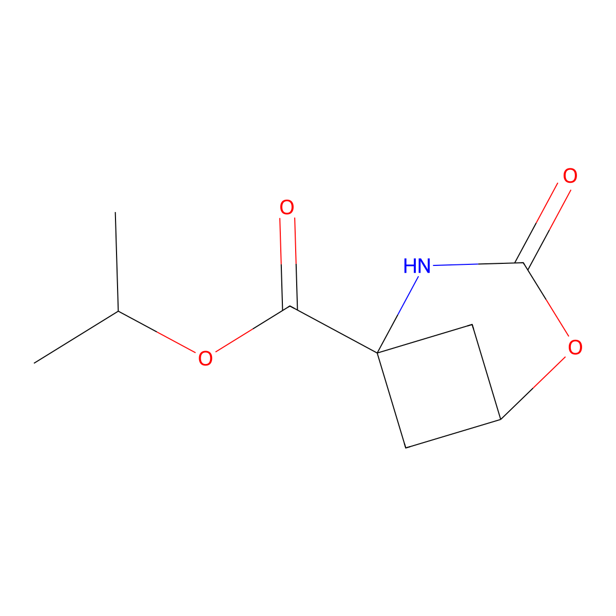 Isopropyl 3-oxo-2-oxa-4-azabicyclo[3.1.1]heptane-5-carboxylate molecular structure, CAS 2602402-33-3