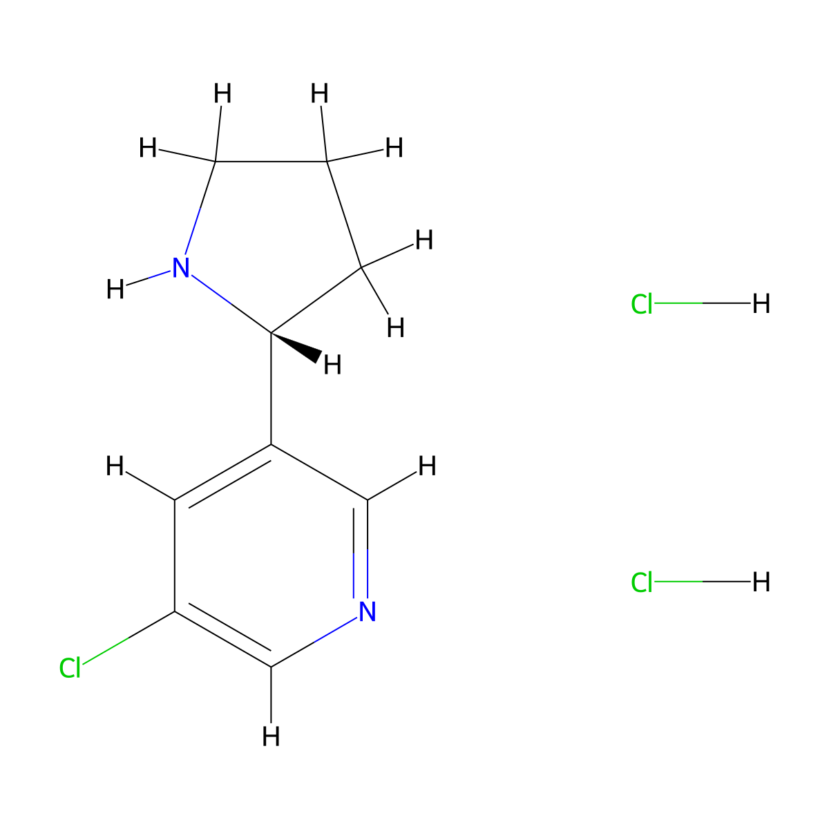 (R)-3-Chloro-5-pyrrolidin-2-yl-pyridine dihydrochloride molecular structure, CAS 2602495-15-6