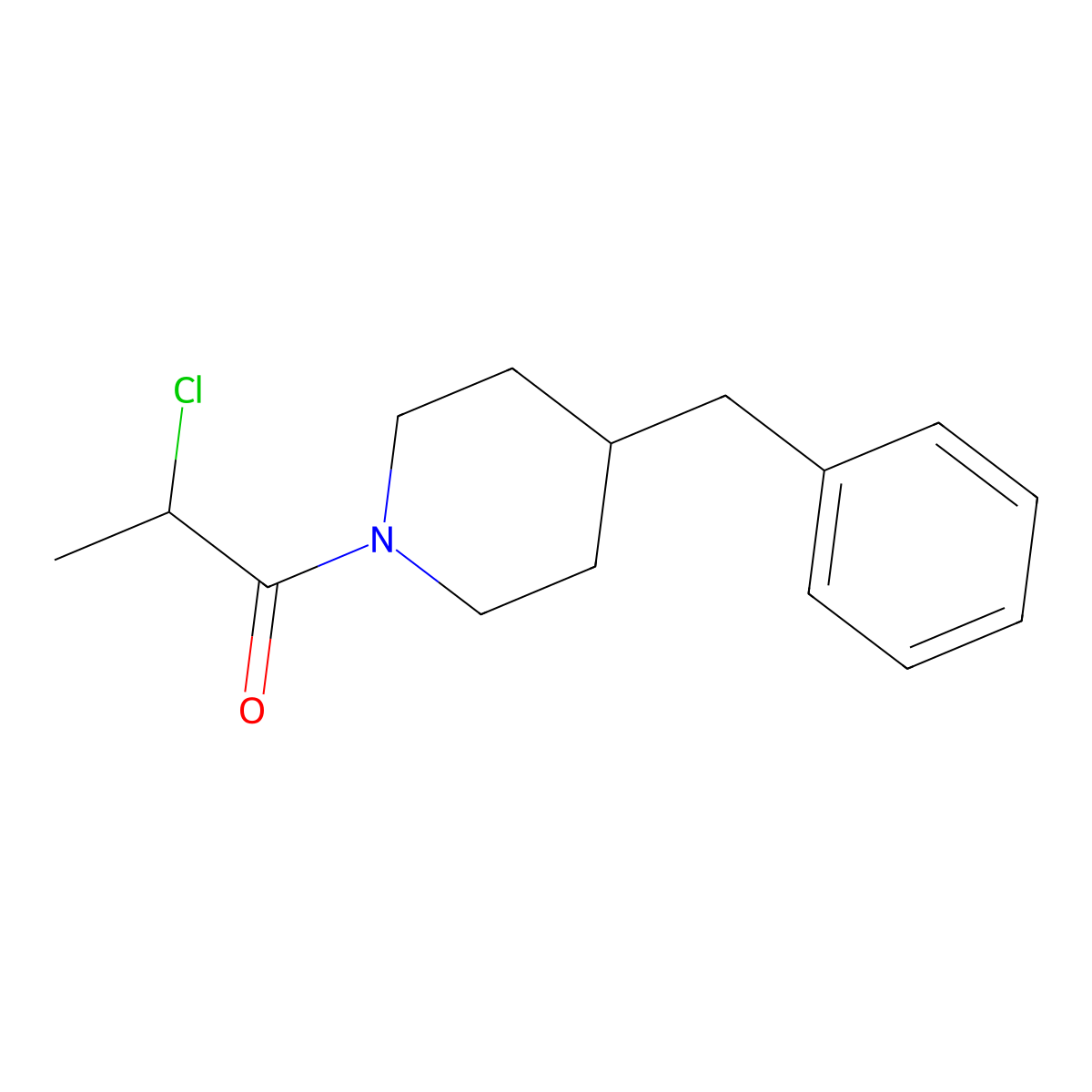1-(4-Benzylpiperidin-1-yl)-2-chloropropan-1-one molecular structure, CAS 260253-94-9