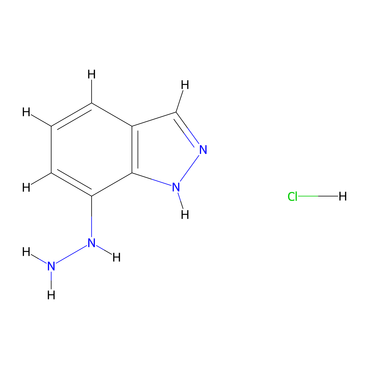 (1H-Indazol-7-yl)-hydrazine hydrochloride molecular structure, CAS 2602564-53-2