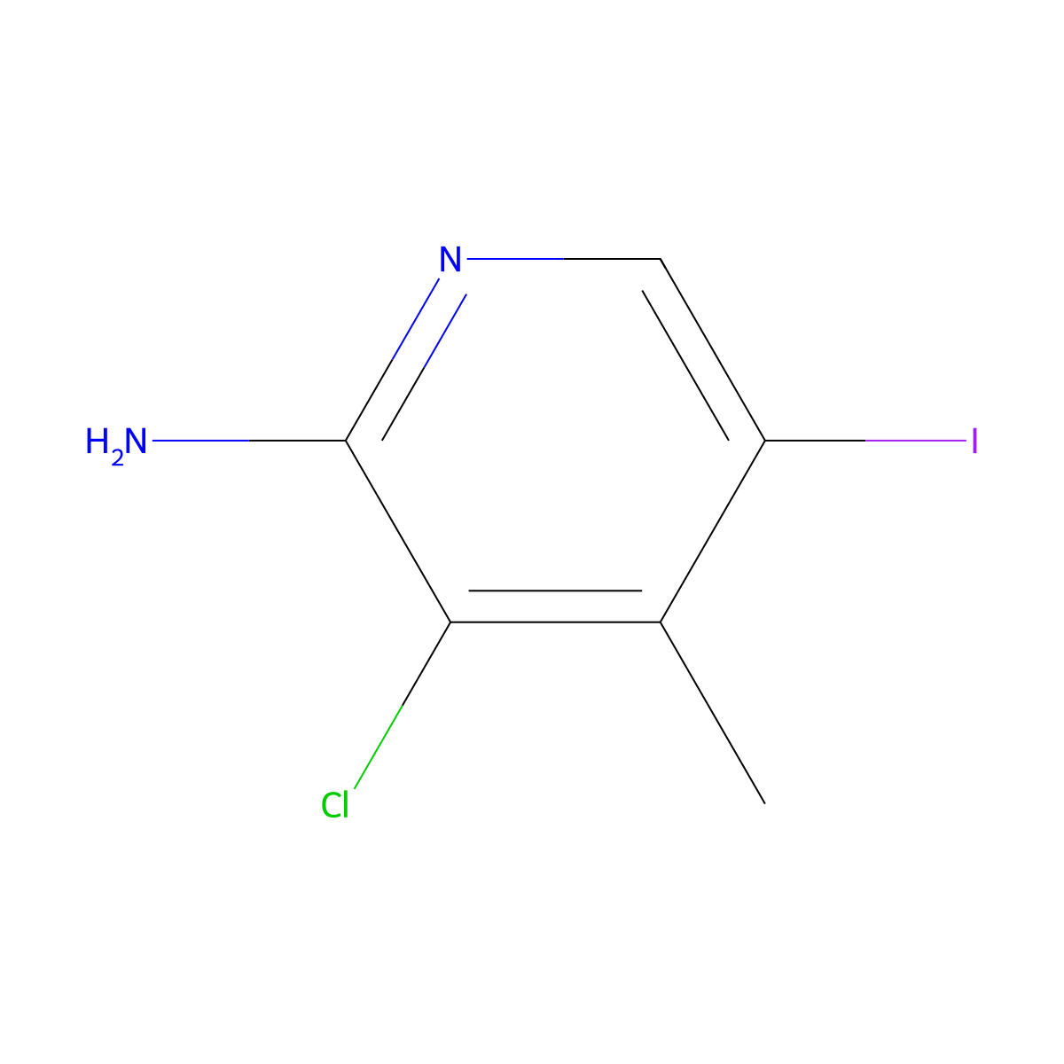 3-Chloro-5-iodo-4-methylpyridin-2-amine molecular structure, CAS 2602564-54-3
