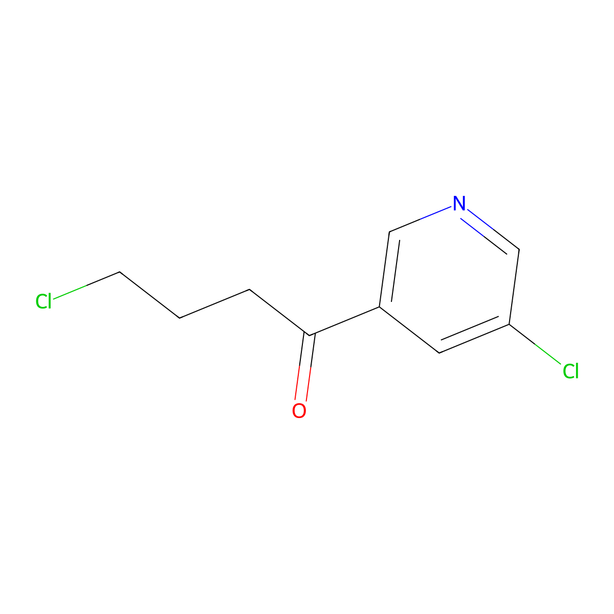 4-Chloro-1-(5-chloropyridin-3-yl)butan-1-one molecular structure, CAS 2602564-65-6