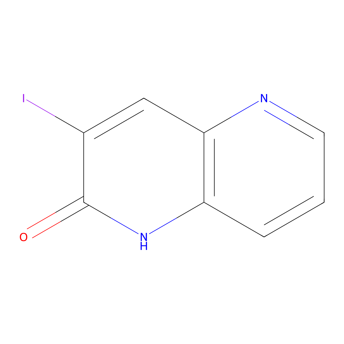 3-Iodo-1,5-naphthyridin-2-ol molecular structure, CAS 2602564-66-7