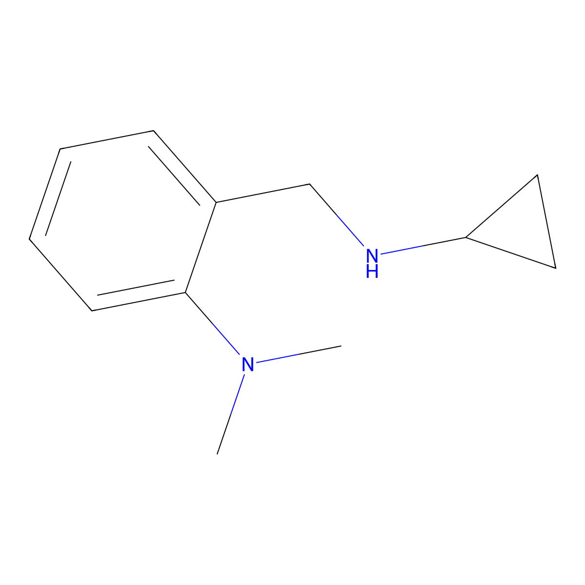 2-[(cyclopropylamino)methyl]-N,N-dimethylaniline hydrochloride molecular structure, CAS 2602564-67-8