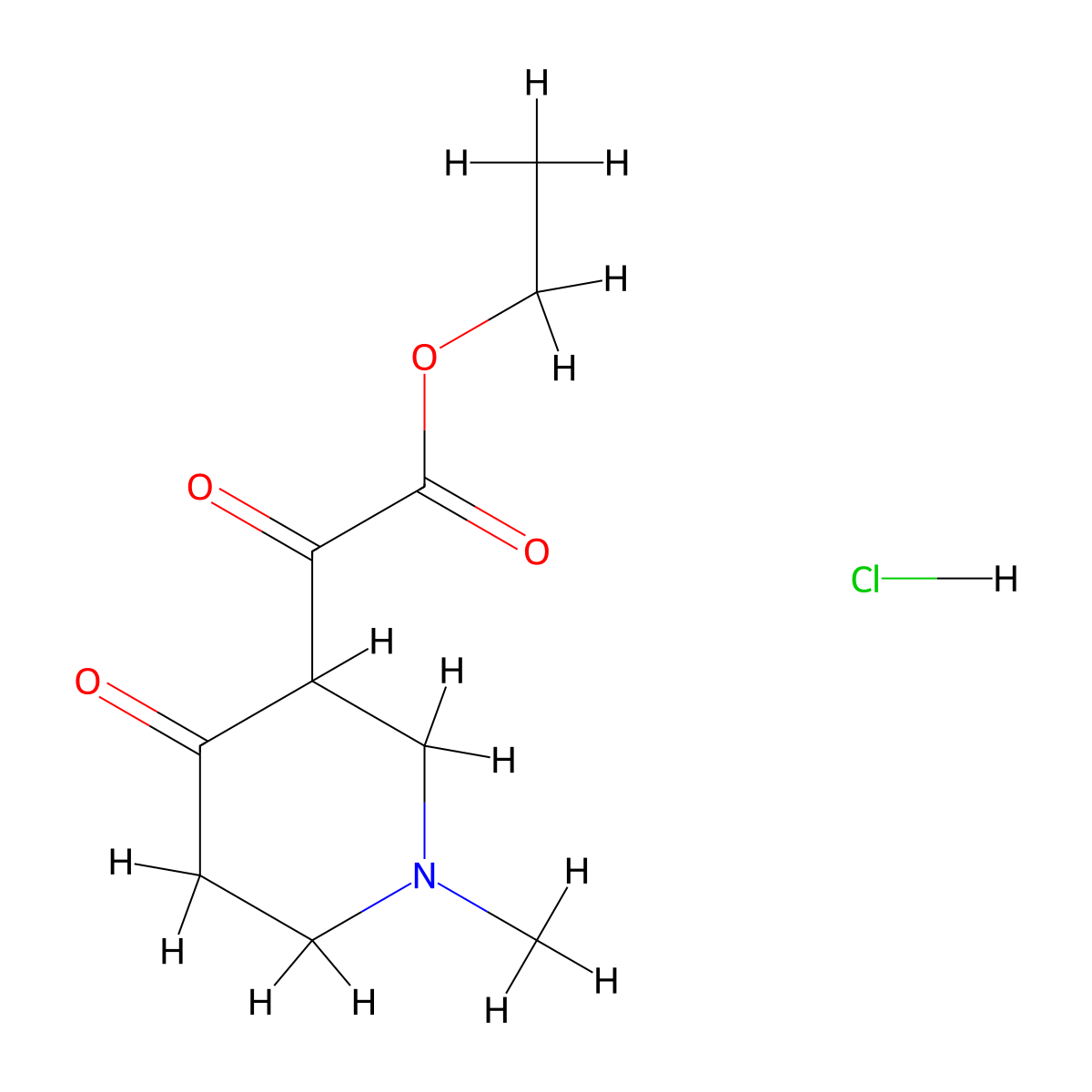 (1-Methyl-4-oxo-piperidin-3-yl)-oxo-acetic acid ethyl ester hydrochloride molecular structure, CAS 2602564-70-3