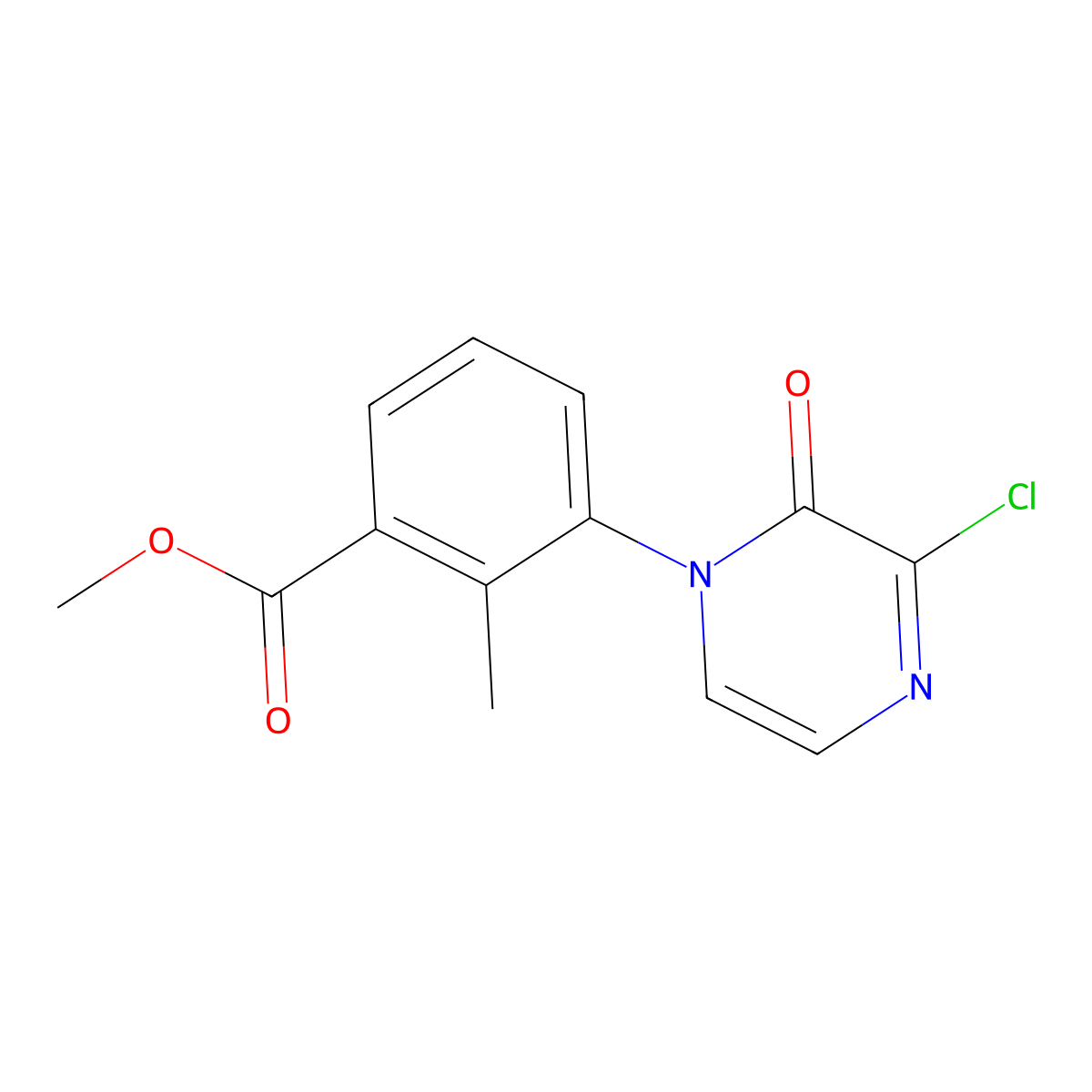Methyl 3-(3-chloro-2-oxo-1,2-dihydropyrazin-1-yl)-2-methylbenzoate molecular structure, CAS 2602564-71-4