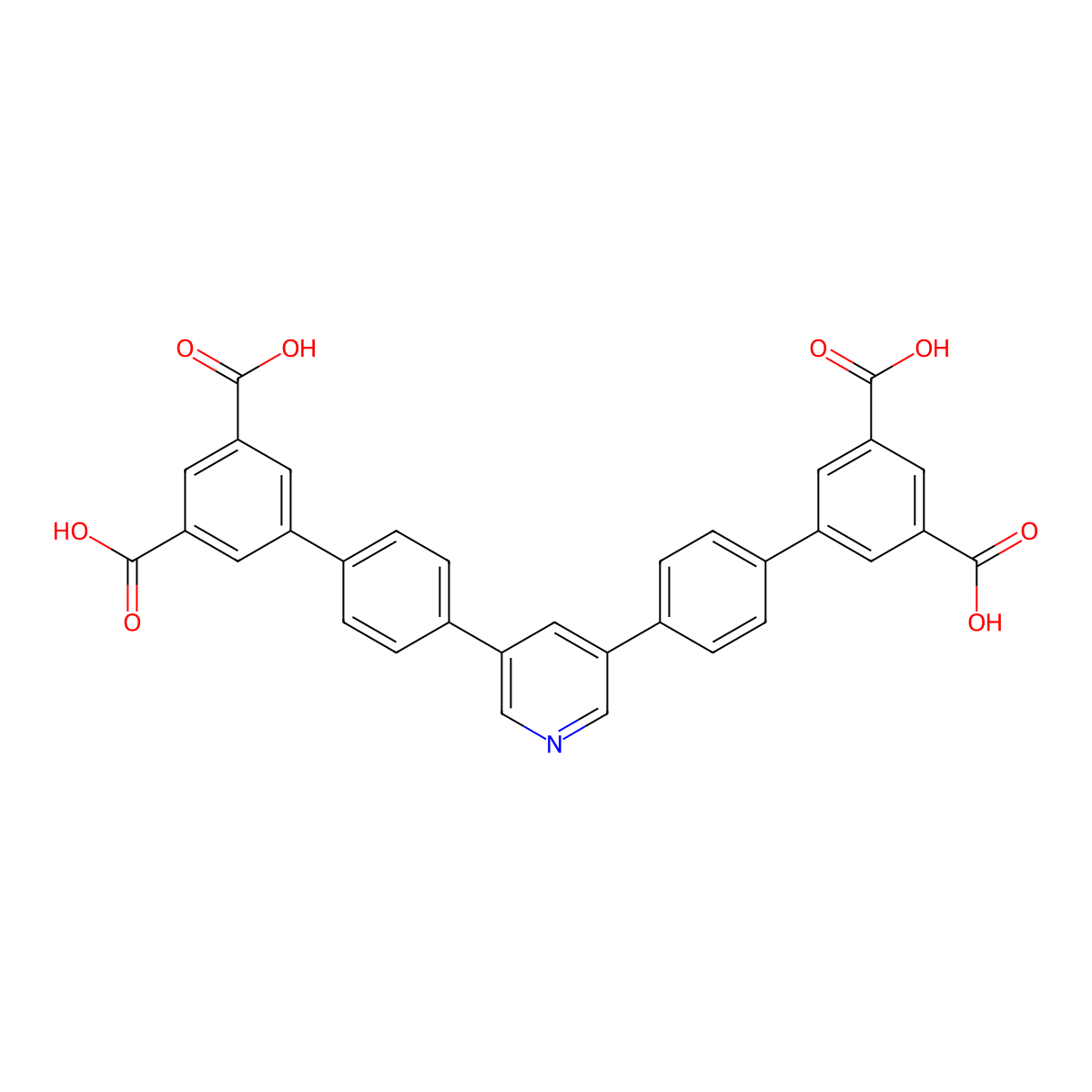 4',4'''-(Pyridine-3,5-diyl)bis(([1,1'-biphenyl]-3,5-dicarboxylic acid)) molecular structure, CAS 2602573-59-9