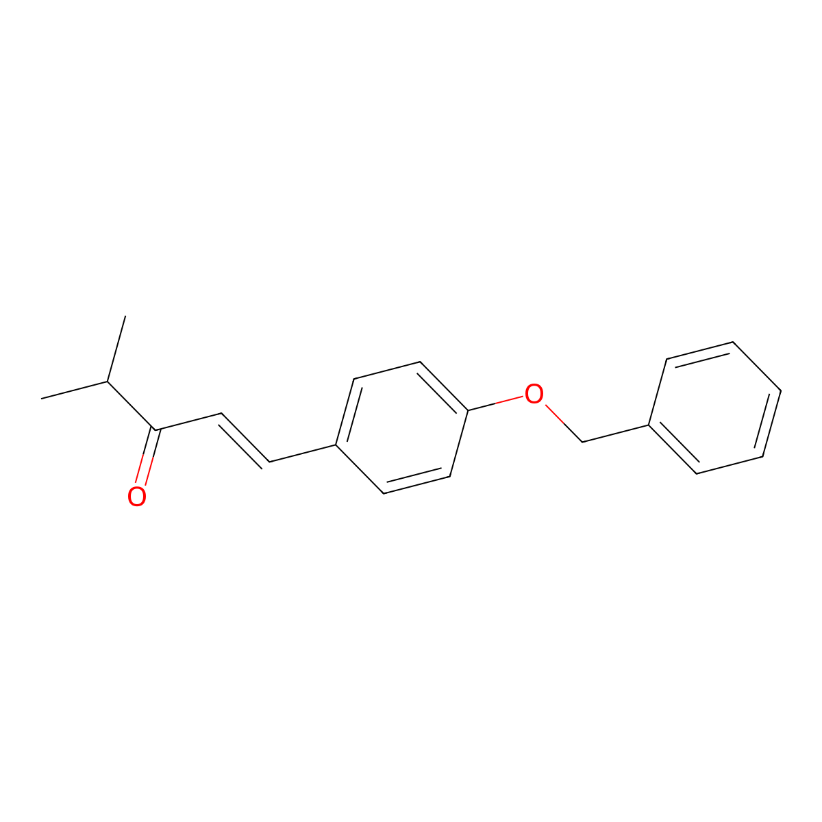 (E)-1-(4-(benzyloxy)phenyl)-4-methylpent-1-en-3-one molecular structure, CAS 260258-04-6