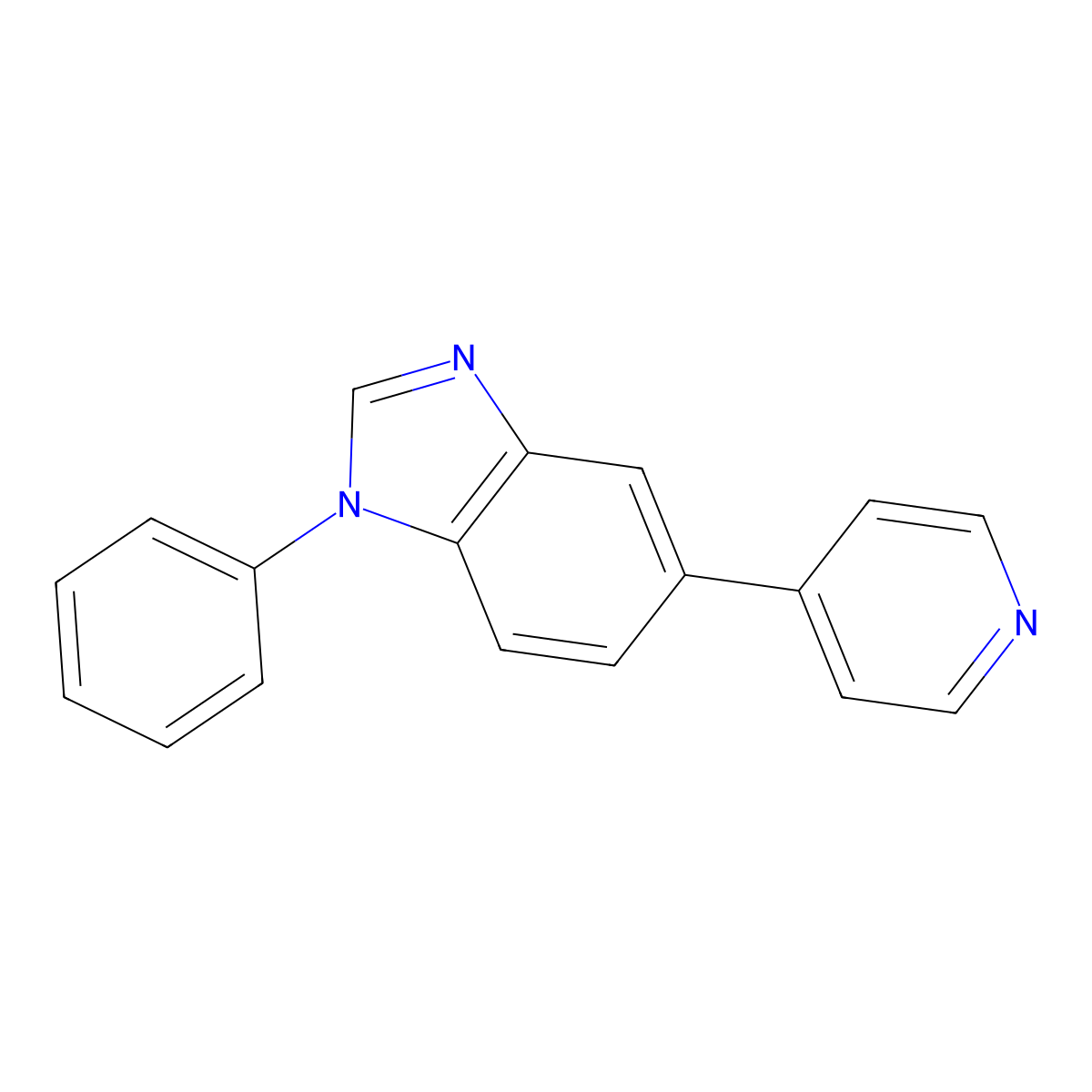 1-phenyl-5-pyridin-4-yl-1H-benzoimidazole molecular structure, CAS 260258-91-1