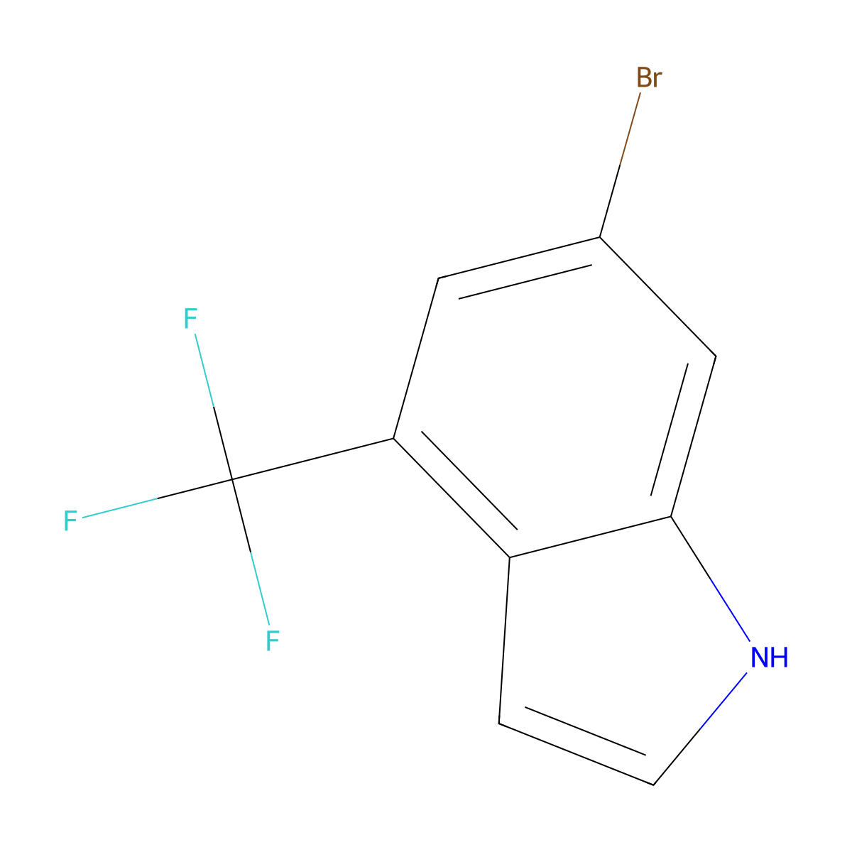 6-bromo-4-(trifluoromethyl)-1H-indole molecular structure, CAS 2602586-58-1