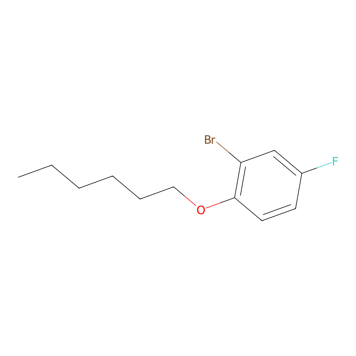 2-Bromo-4-fluoro-1-(hexyloxy)benzene molecular structure, CAS 260260-78-4
