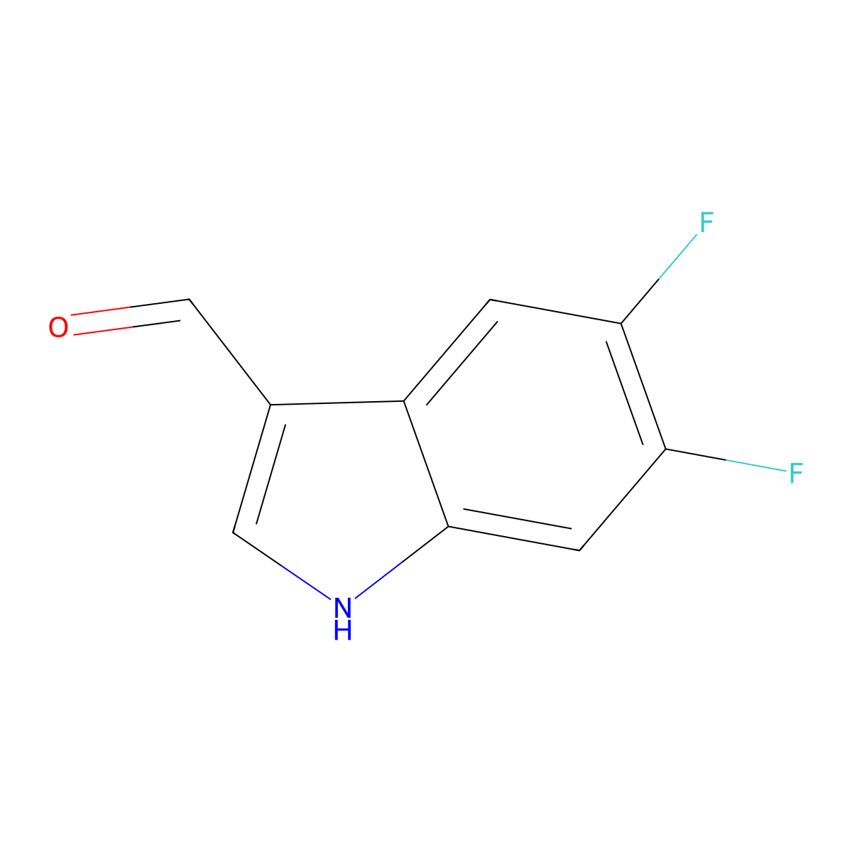 5,6-Difluoro-1h-indole-3-carbaldehyde molecular structure, CAS 260267-07-0