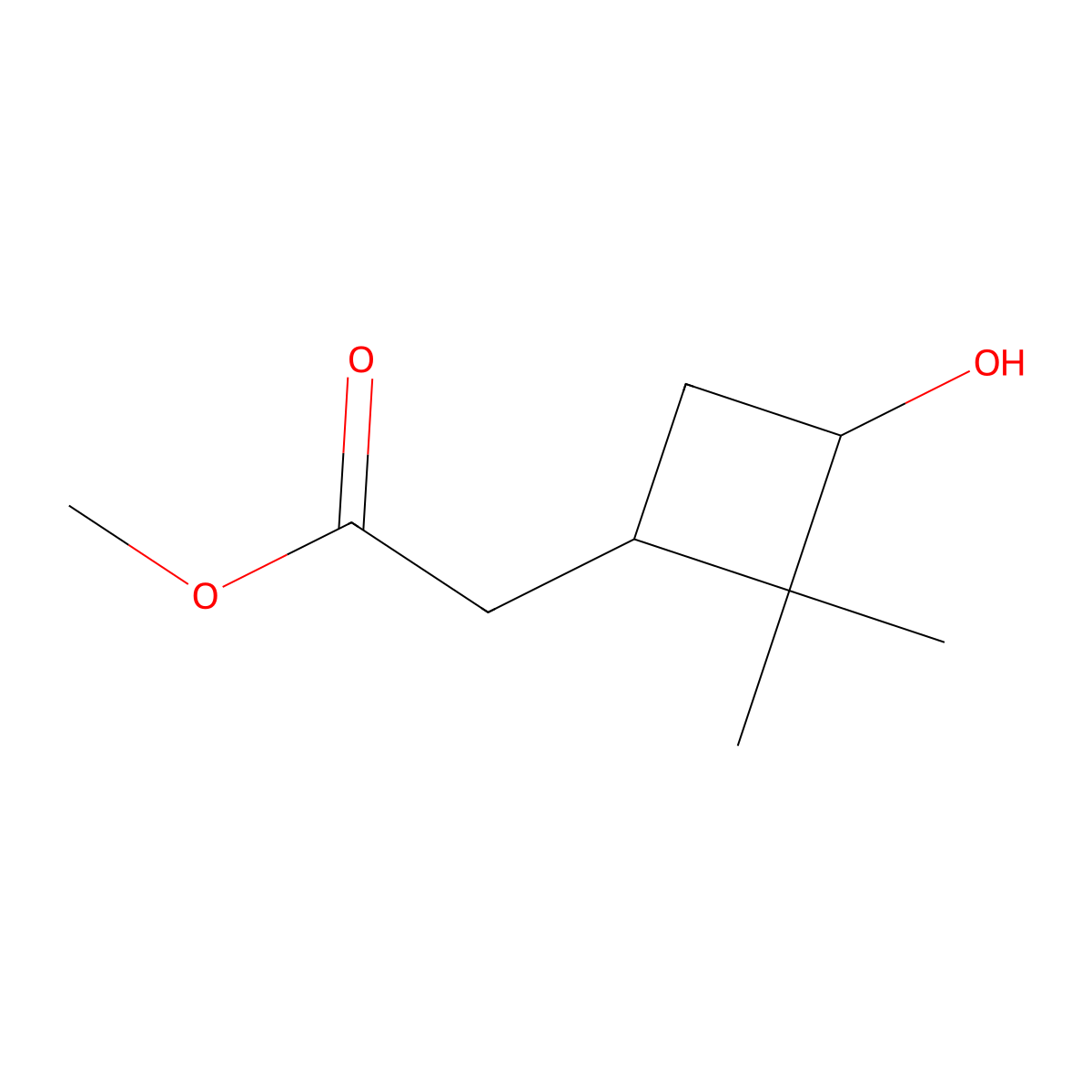 Methyl 2-(3-hydroxy-2,2-dimethylcyclobutyl)acetate molecular structure, CAS 26027-93-0